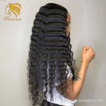 Factory Price Swiss 13X4 Hd Lace Frontal Wig Pre Plucked Brazilian Deep curl Wig With Black Women 100% Human Hair Wig Lace Front